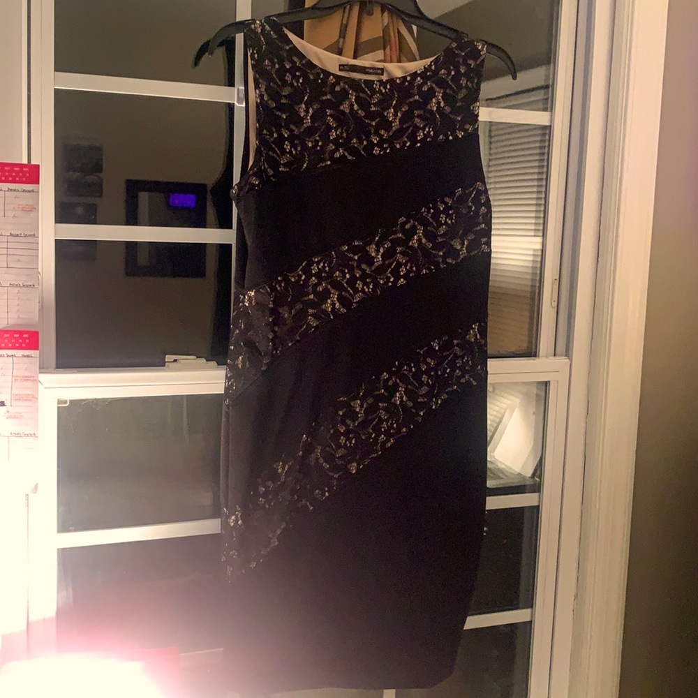 Maurices dress-size 9/10- black, cream, lace color
